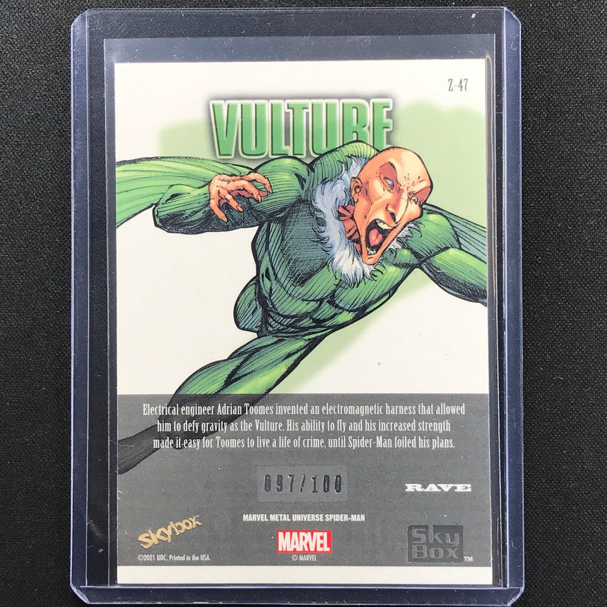 2021-2022 Marvel Spider-man Metal Universe Vulture Z-force Rave 97/100