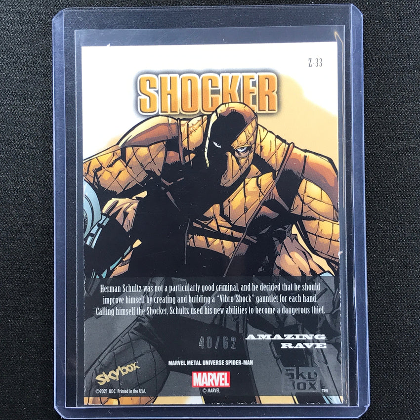 2021-2022 Marvel Spider-man Metal Universe Shocker Z-force Amazing Rave 40/62