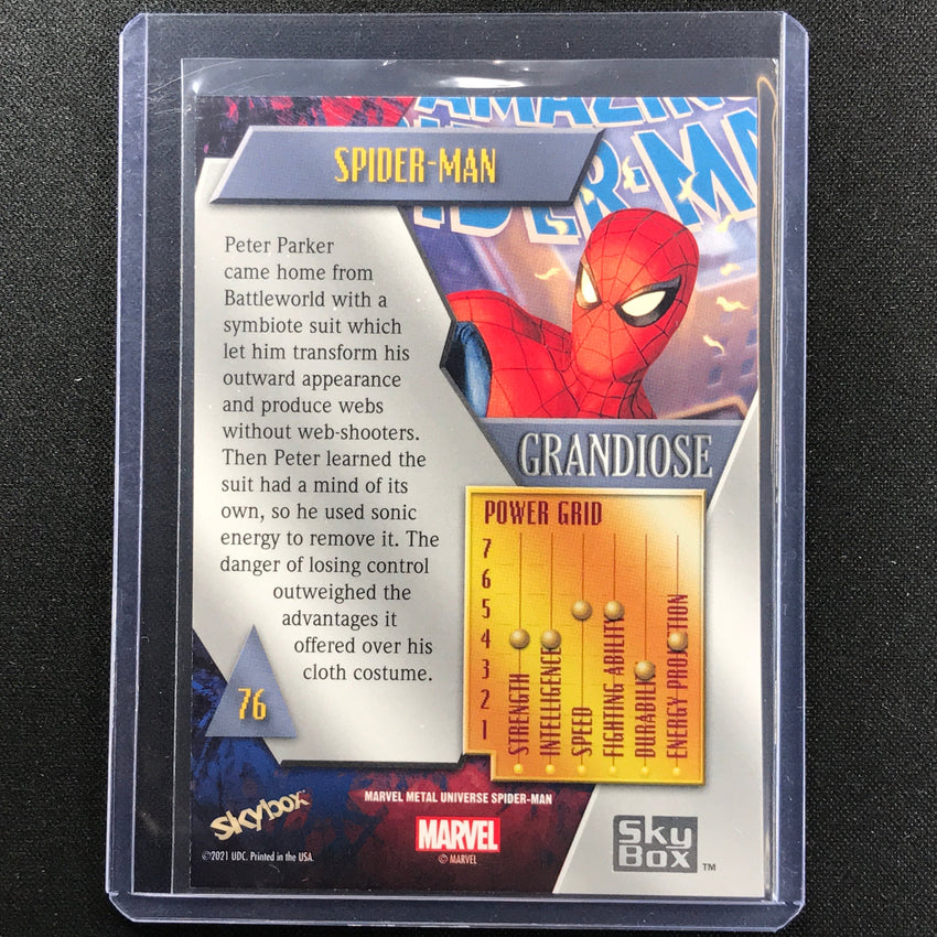 2021-2022 Marvel Spider-man Metal Universe Spider-man Grandiose No 76 C