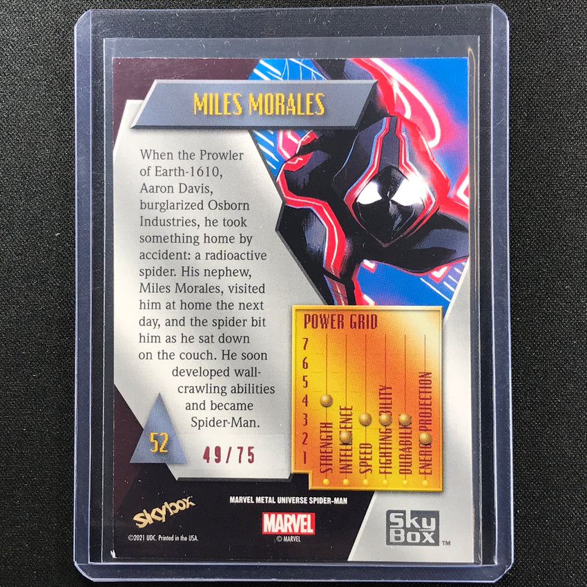 2021-2022 Marvel Spider-man Metal Universe Miles Morales Light Fx Pink 49/75