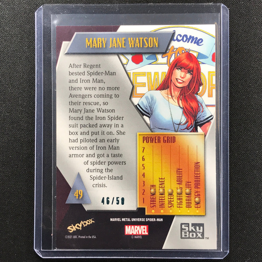 2021-2022 Marvel Spider-man Metal Universe Mary Jane Watson Turquoise 46/50