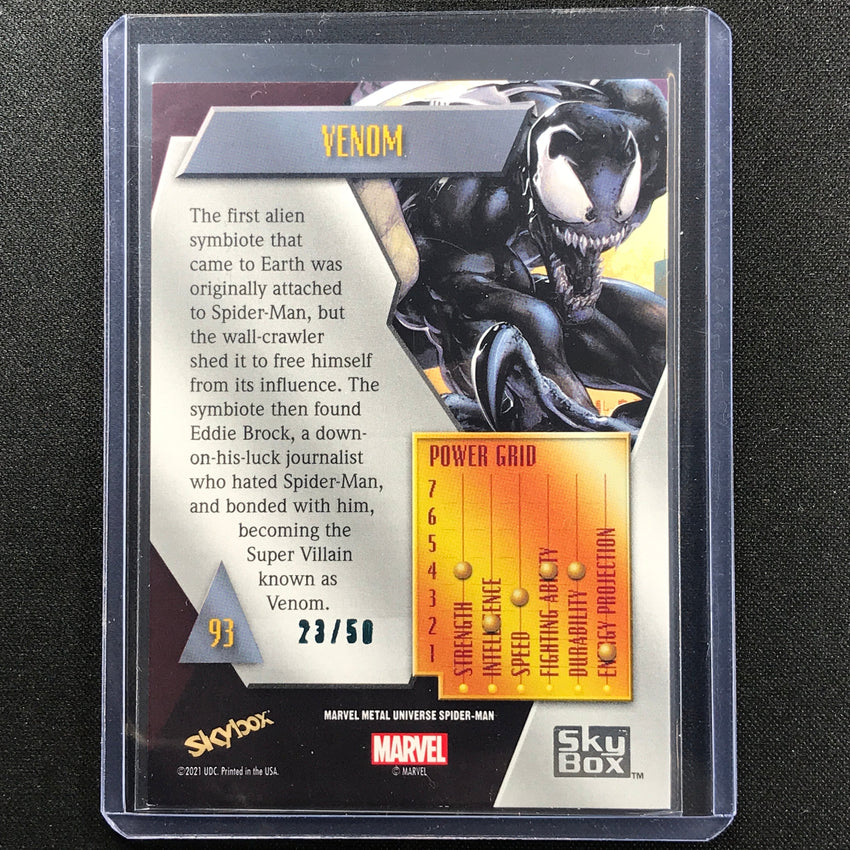 2021-2022 Marvel Spider-man Metal Universe Venom Light Fx Turquoise 23/50