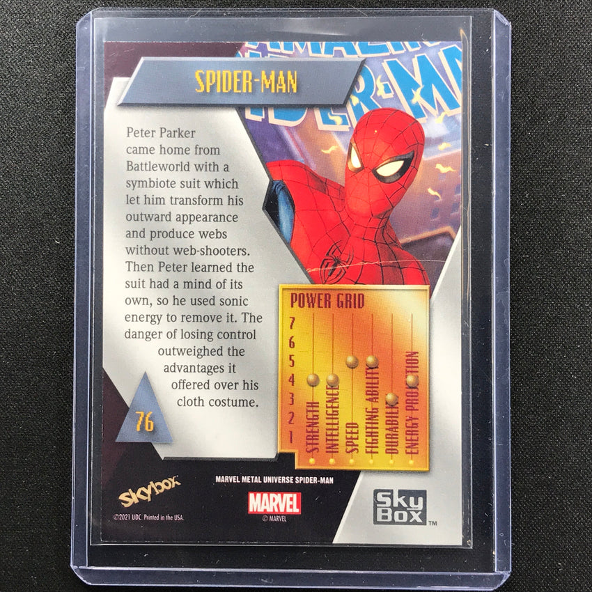 2021-2022 Marvel Spider-man Metal Universe Spider-man Light Fx Gold No 76 B