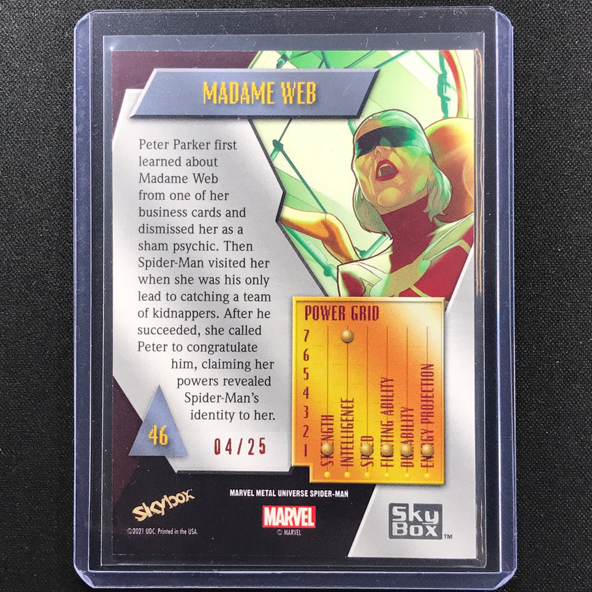 2021-2022 Marvel Spider-man Metal Universe Madame Web Light Fx Orange 4/25