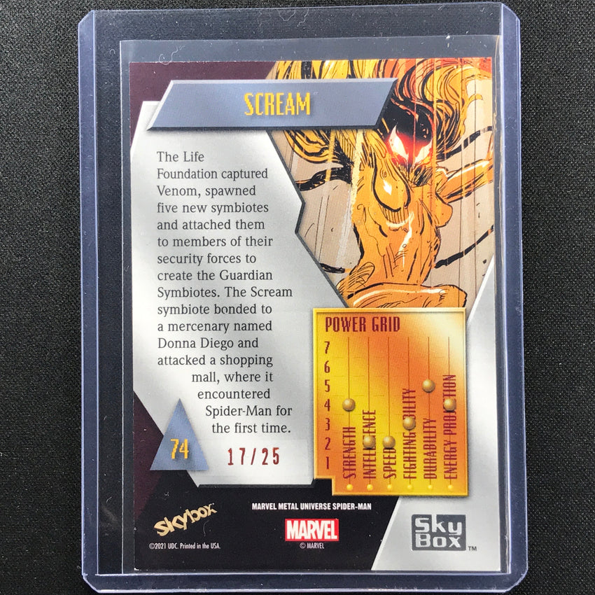 2021-2022 Marvel Spider-man Metal Universe Scream Light Fx Orange 17/25