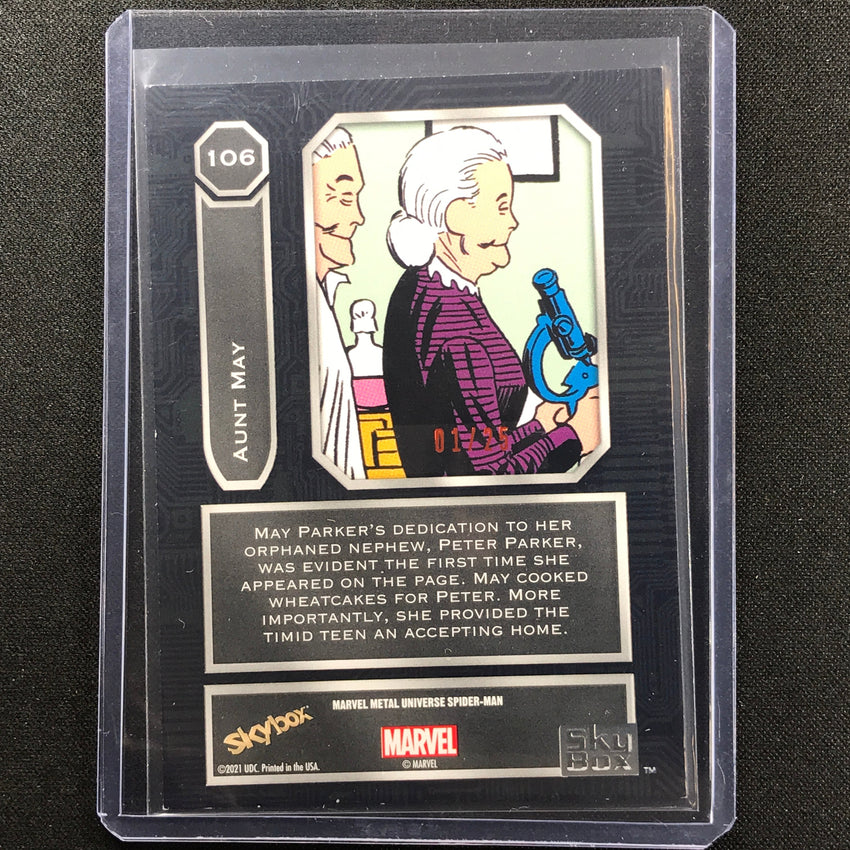 2021-2022 Marvel Spider-man Metal Universe Aunt May High Series Orange 1/25