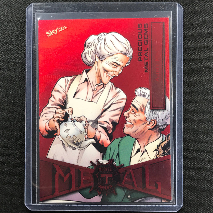 2021-2022 Marvel Spider-man Metal Universe Aunt May Precious Gems Pmg Red 52/100