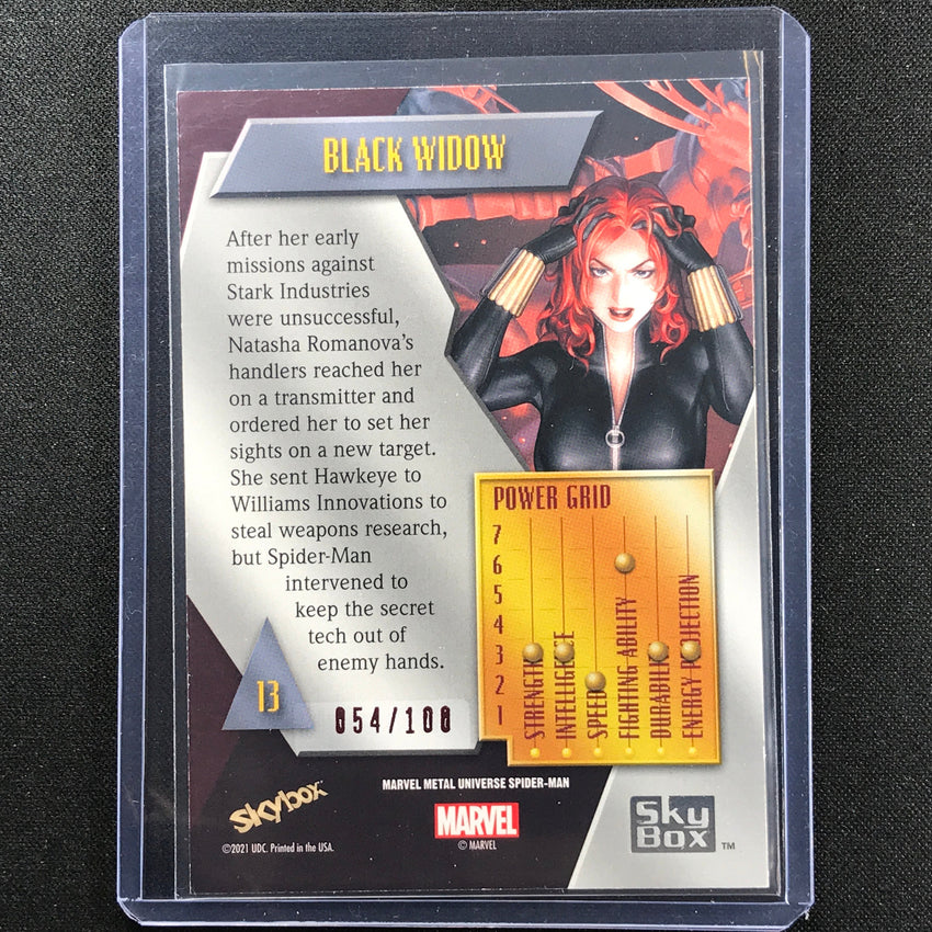 2021-2022 Marvel Spider-man Metal Black Widow Precious Gems Pmg Red 54/100