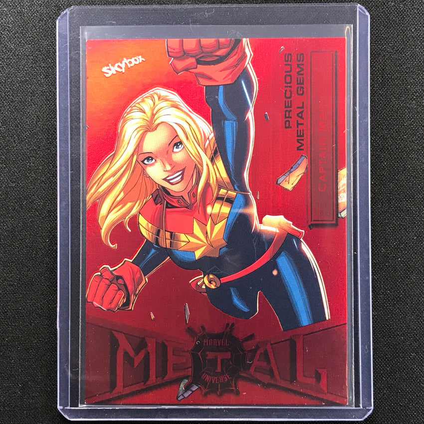 2021-2022 Marvel Spider-man Metal Captain Marvel Precious Gems Pmg Red 58/100