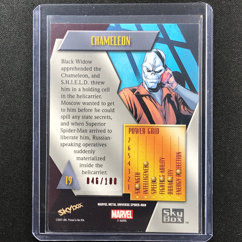 2021-2022 Marvel Spider-man Metal Universe Chameleon Precious Gem Pmg Red 46/100