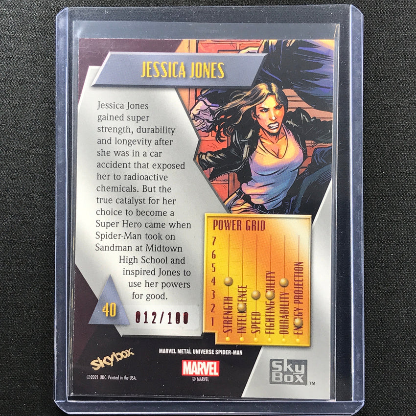 2021-2022 Marvel Spider-man Metal Jessica Jones Precious Gems Pmg Red 12/100