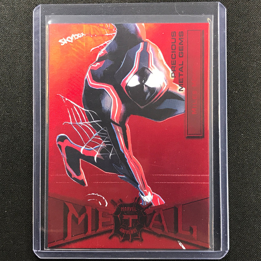 2021-2022 Marvel Spider-man Metal Miles Morales Precious Gems Pmg Red 59/100