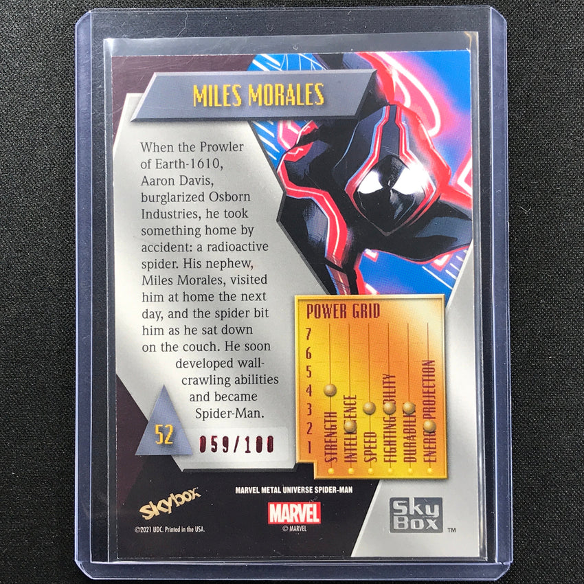 2021-2022 Marvel Spider-man Metal Miles Morales Precious Gems Pmg Red 59/100