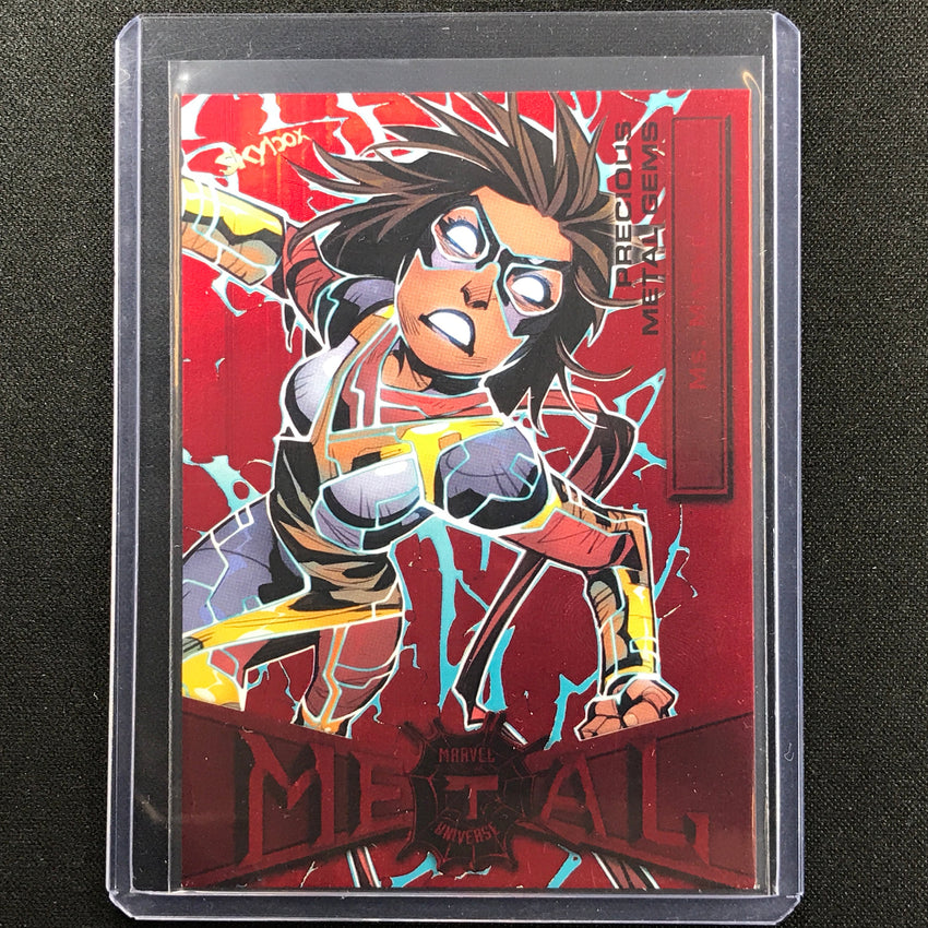 2021-2022 Marvel Spider-man Metal Universe Ms Marvel Precious Gem Pmg Red 98/100