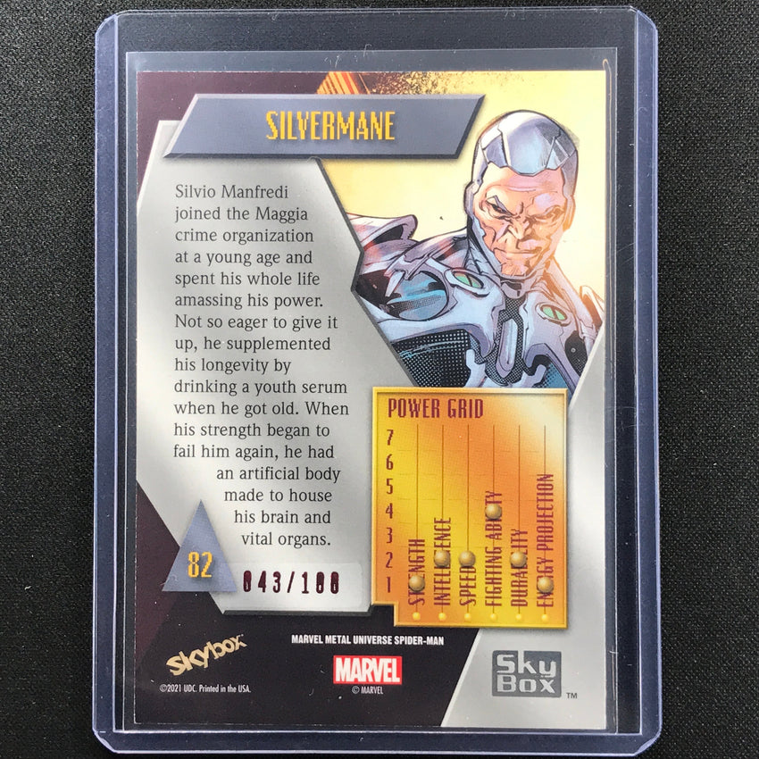 2021-2022 Marvel Spider-man Metal Silvermane Precious Gems Pmg Red 43/100