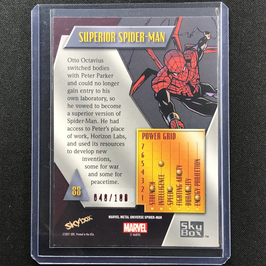2021-2022 Marvel Spiderman Metal Superior Spider-man Precious Gem Pmg Red 48/100
