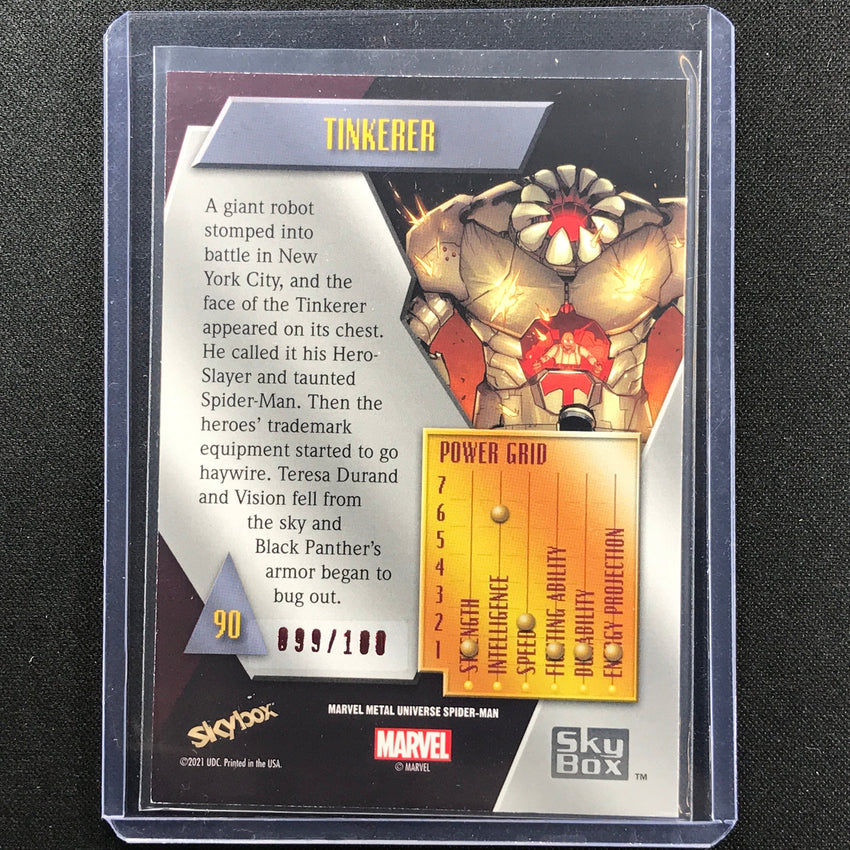 2021-2022 Marvel Spider-man Metal Universe Tinkerer Precious Gems Pmg Red 99/100