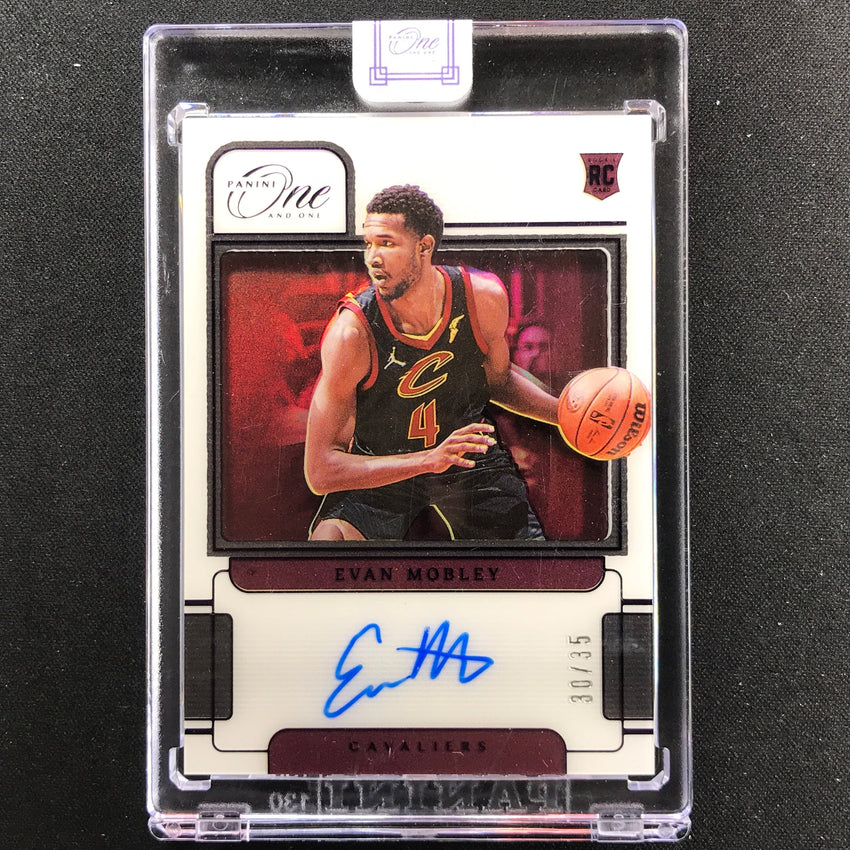 2021-22 One And One Evan Mobley Rookie Autographs Purple 30/35