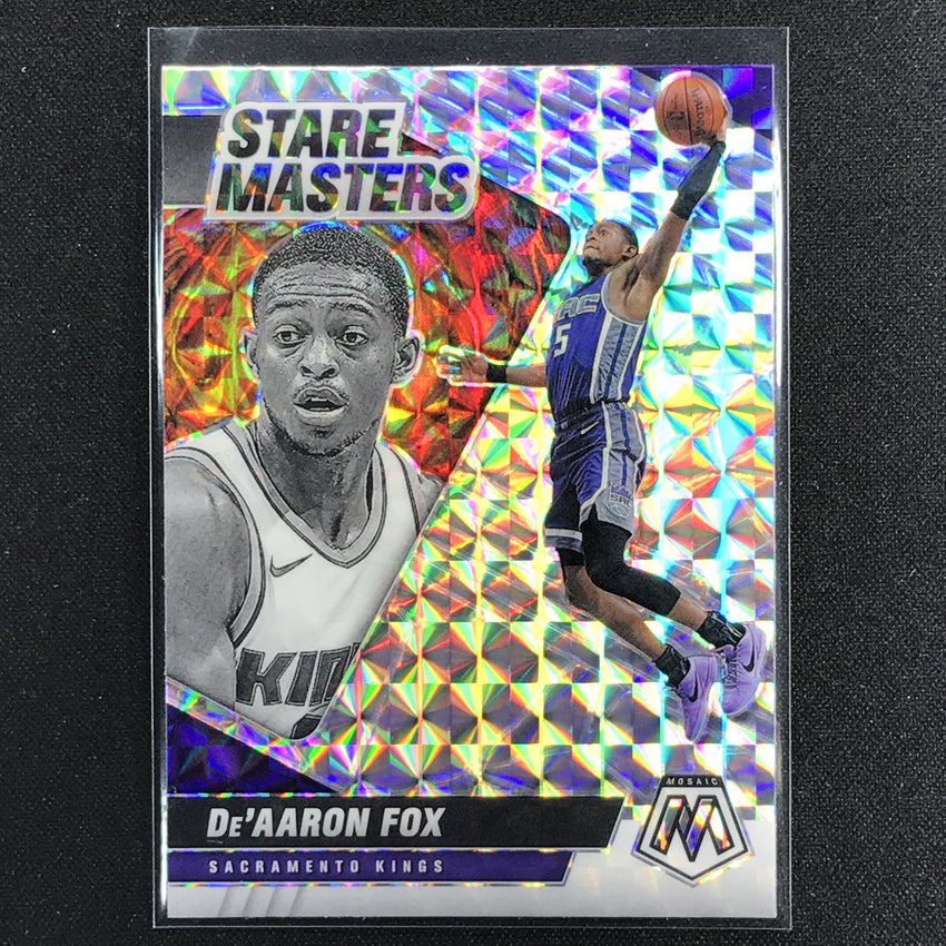2020-21 Mosaic Deaaron Fox Stare Masters Mosaic Silver No 19