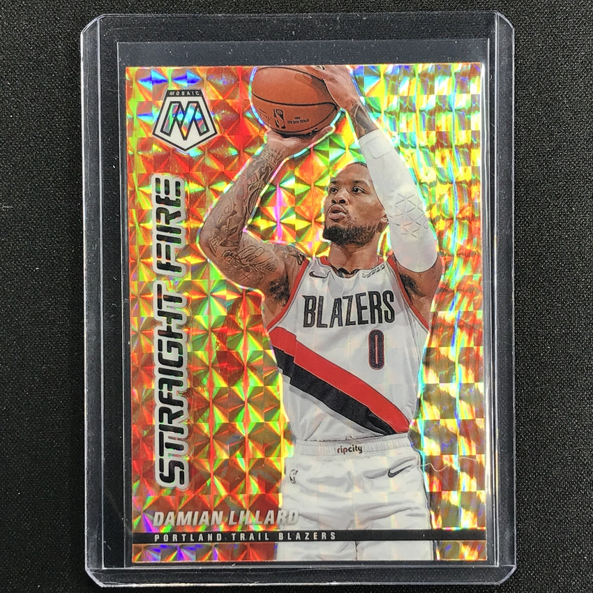 2020-21 Mosaic DAMIAN LILLARD Straight Fire #7