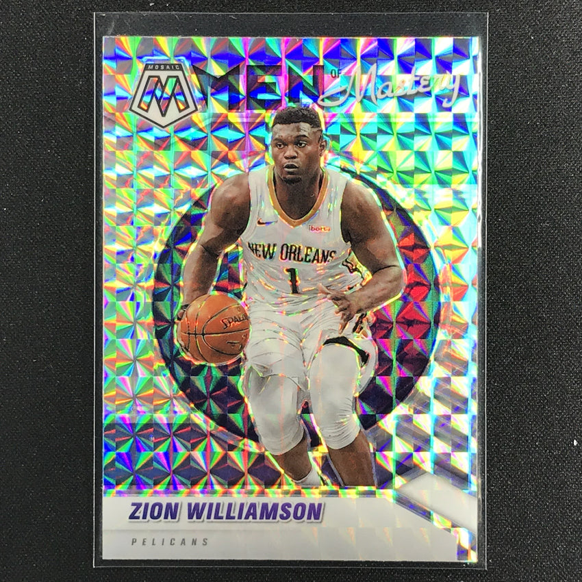 2020-21 Mosaic Zion Williamson Men Of Mastery Mosaic Silver No 14