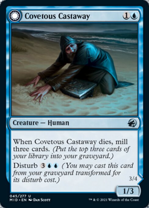 45Covetous Castaway // Ghostly Castigator 45/277 Uncommon - Midnight Hunt