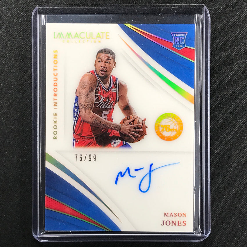 2020-21 Immaculate Mason Jones Rookie Introductions Auto 76/99