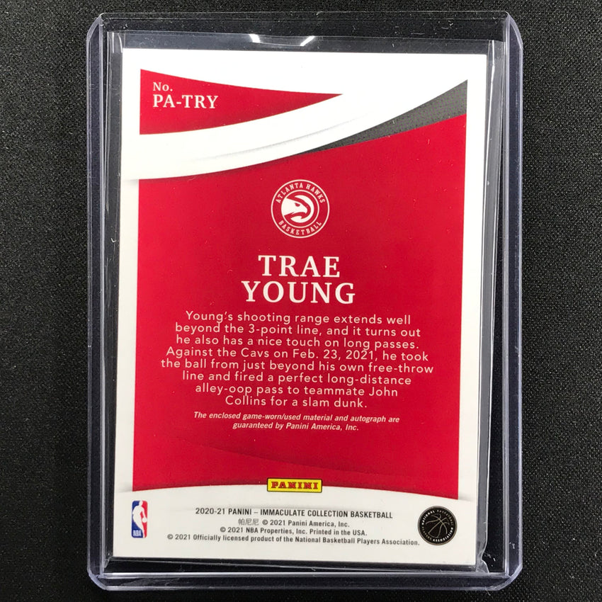 2020-21 Immaculate Trae Young Patch Autograph 15/15