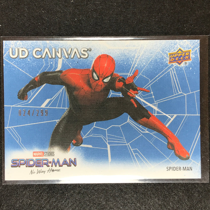 2023 Spider-man No Way Home Spider-man Ud Canvas High Render Blue 24/299 No 1