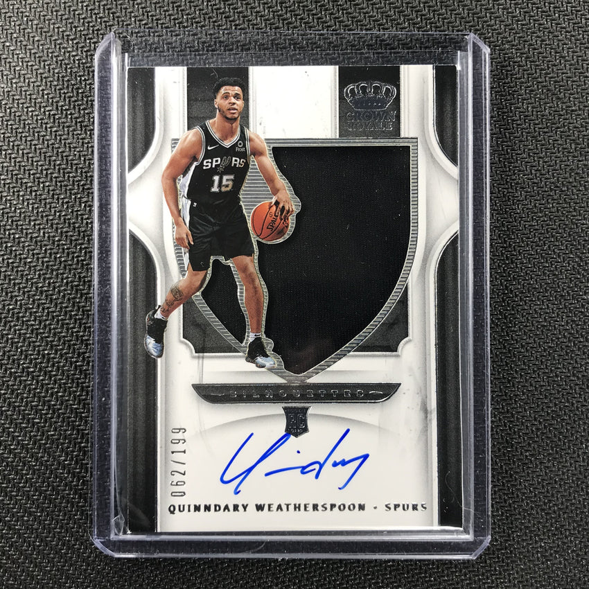 2019-20 Crown Royale QUINNDARY WEATHERSPOON Silhouette Jersey Auto 62/199-Cherry Collectables
