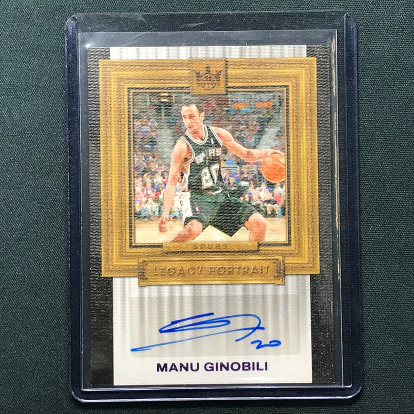 2023-24 Court Kings Manu Ginobili Legacy Portrait Auto Violet 8/15