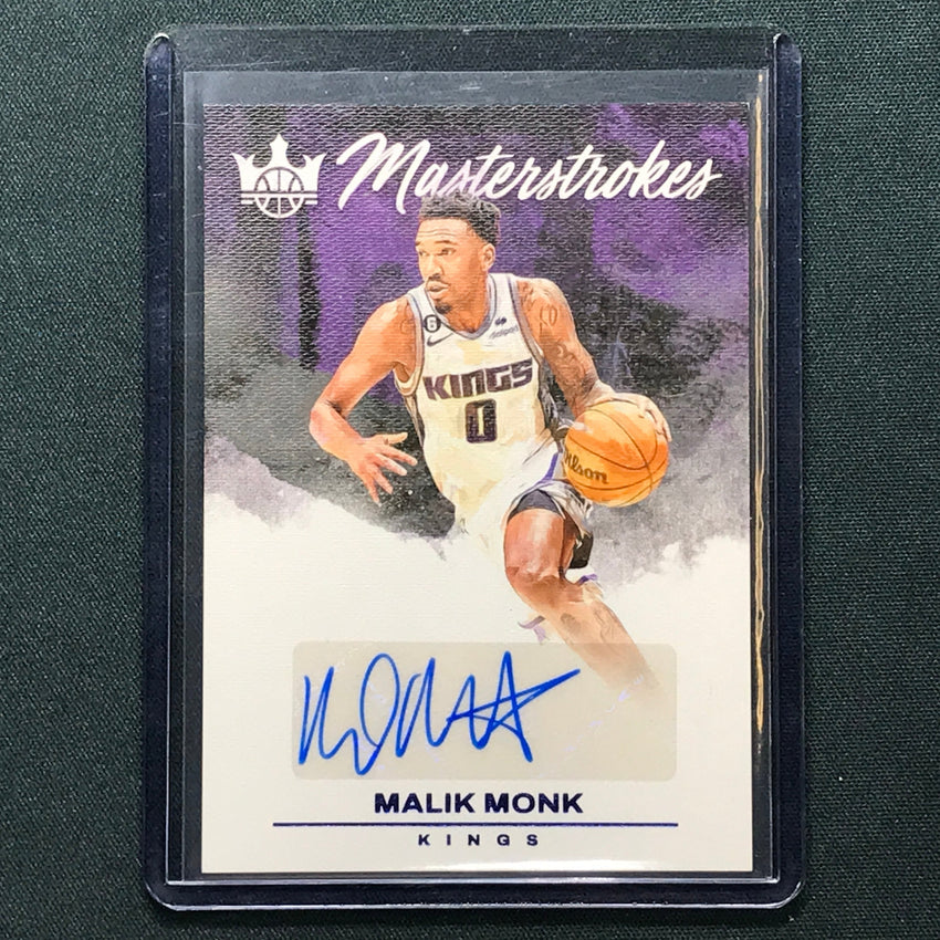 2023-24 Court Kings Malik Monk Masterstrokes Auto Sapphire 8/25