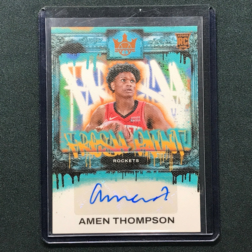 2023-24 Court Kings Amen Thompson Fresh Paint Rookie Auto Amber 6/75