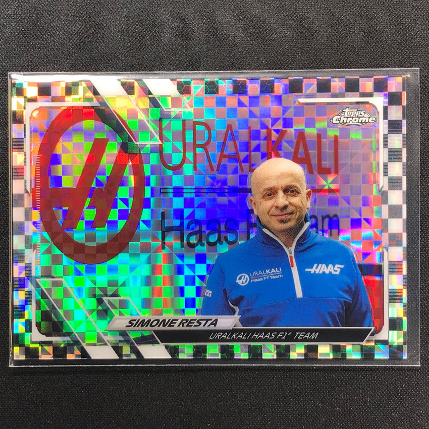 2021 Topps Chrome SIMONE RESTA F1 Crew Checker Flag #93