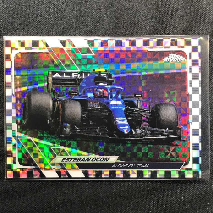 2021 Topps Chrome ESTEBAN OCON F1 Cars Checker Flag #105