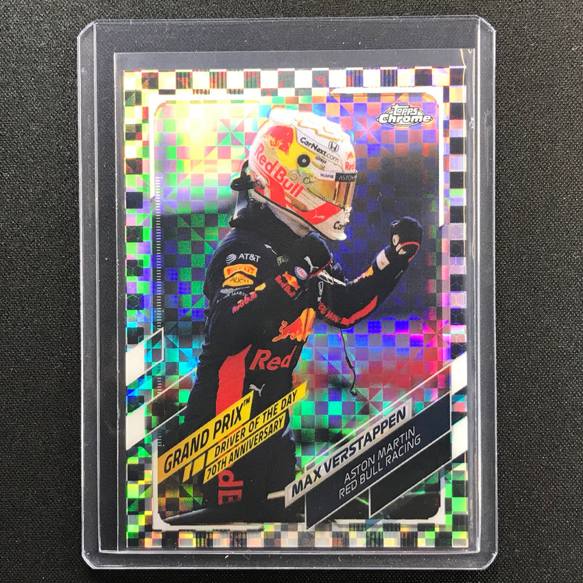 2021 Topps Chrome Max Verstappen Grand Prix Driver Of The Day Checker Flag No 167