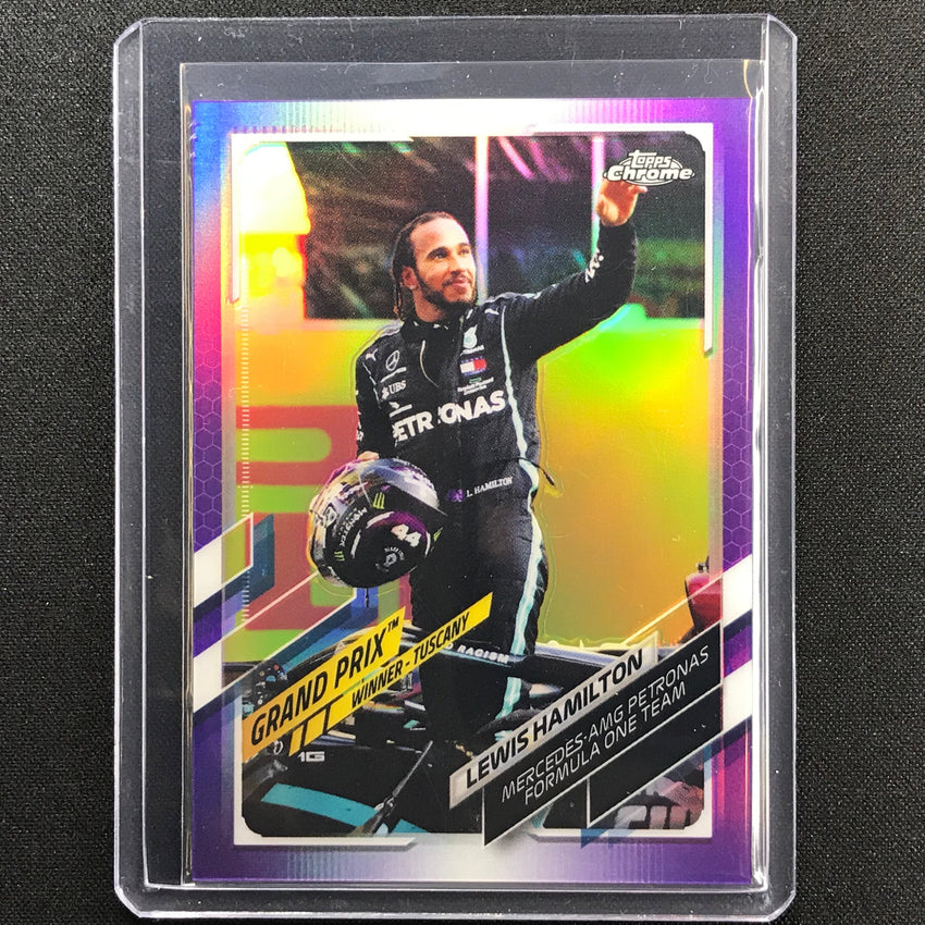 2021 Topps Chrome Lewis Hamilton Grand Prix Winners Purple 288/399