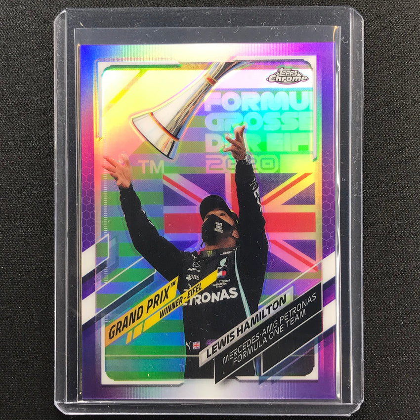 2021 Topps Chrome Lewis Hamilton Grand Prix Winners Purple 351/399