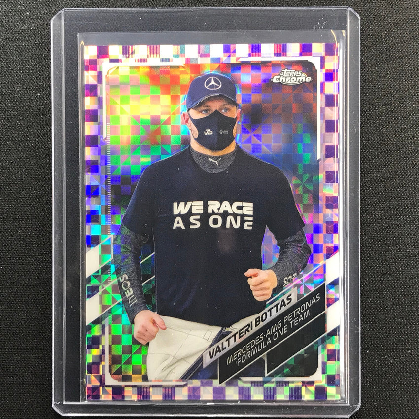 2021 Topps Chrome Valtteri Bottas F1 Racers Purple Checker Flag 86/199