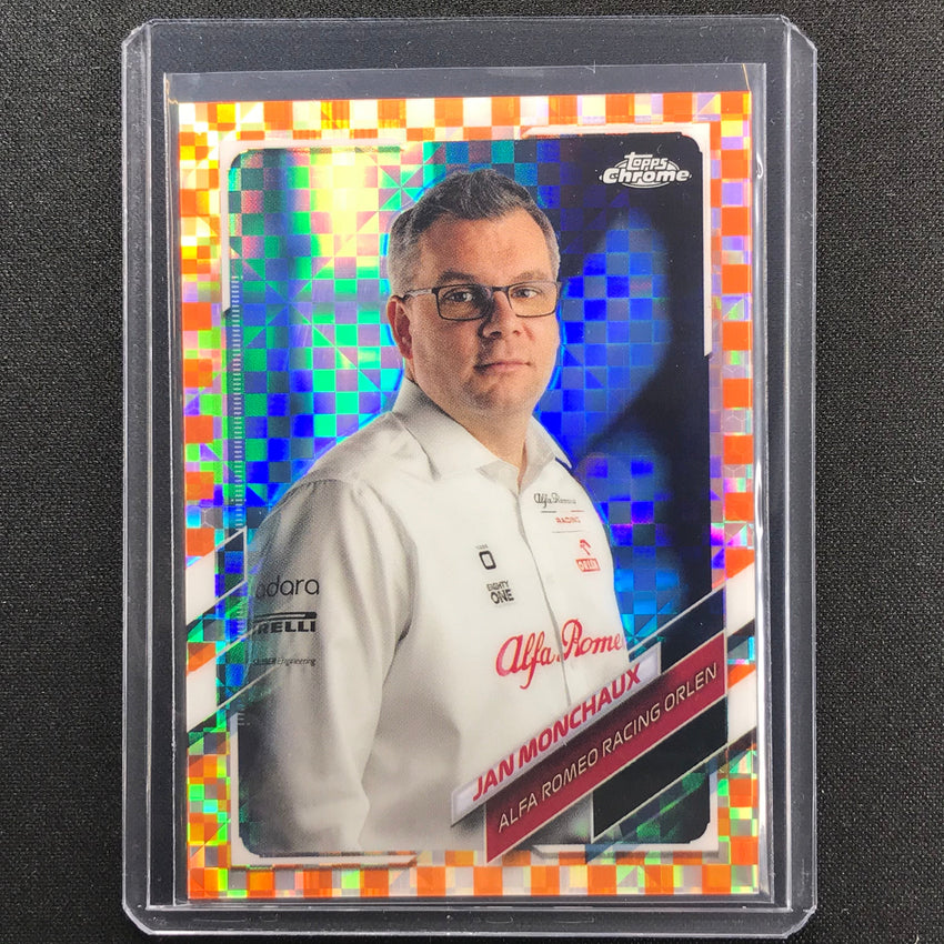 2021 Topps Chrome Jan Monchaux F1 Crew Orange Checker Flag 17/25
