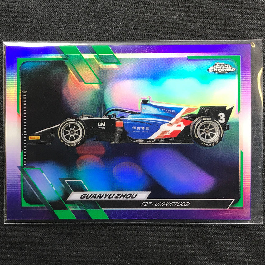 2021 Topps Chrome GUANYU ZHOU F2 Cars Purple Green #119