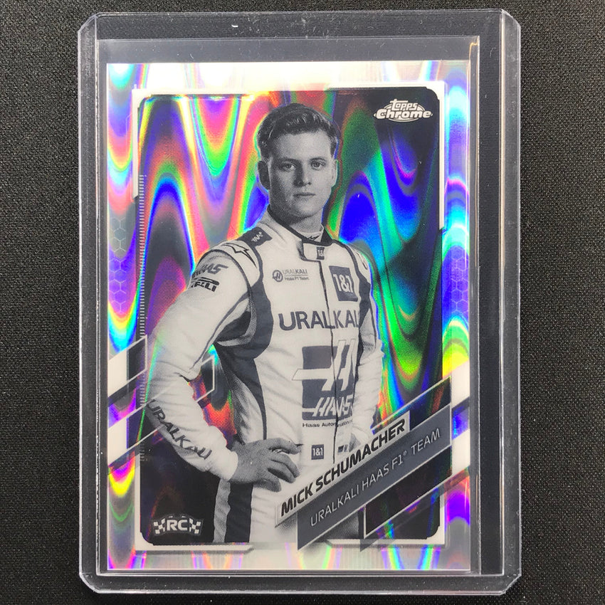 2021 Topps Chrome Mick Schumacher F1 Racers Rookie Bandw Raywave No 17