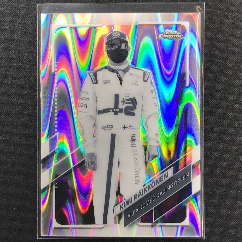 2021 Topps Chrome Kimi Raikkonen F1 Racers Bandw Raywave No 34
