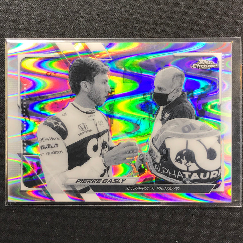 2021 Topps Chrome Pierre Gasly F1 Racers Bandw Raywave No 36