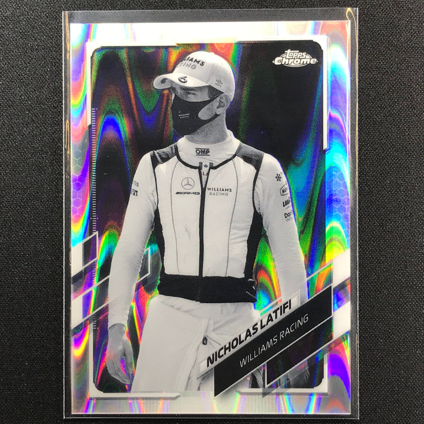 2021 Topps Chrome Nicholas Latifi F1 Racers Bandw Raywave No 42