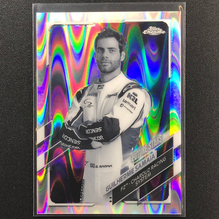 2021 Topps Chrome Guilherme Samaia F2 Racers Future Stars Bandw Raywave No 71