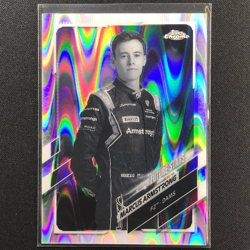 2021 Topps Chrome Marcus Armstrong F2 Racers Future Stars Bandw Raywave No 73