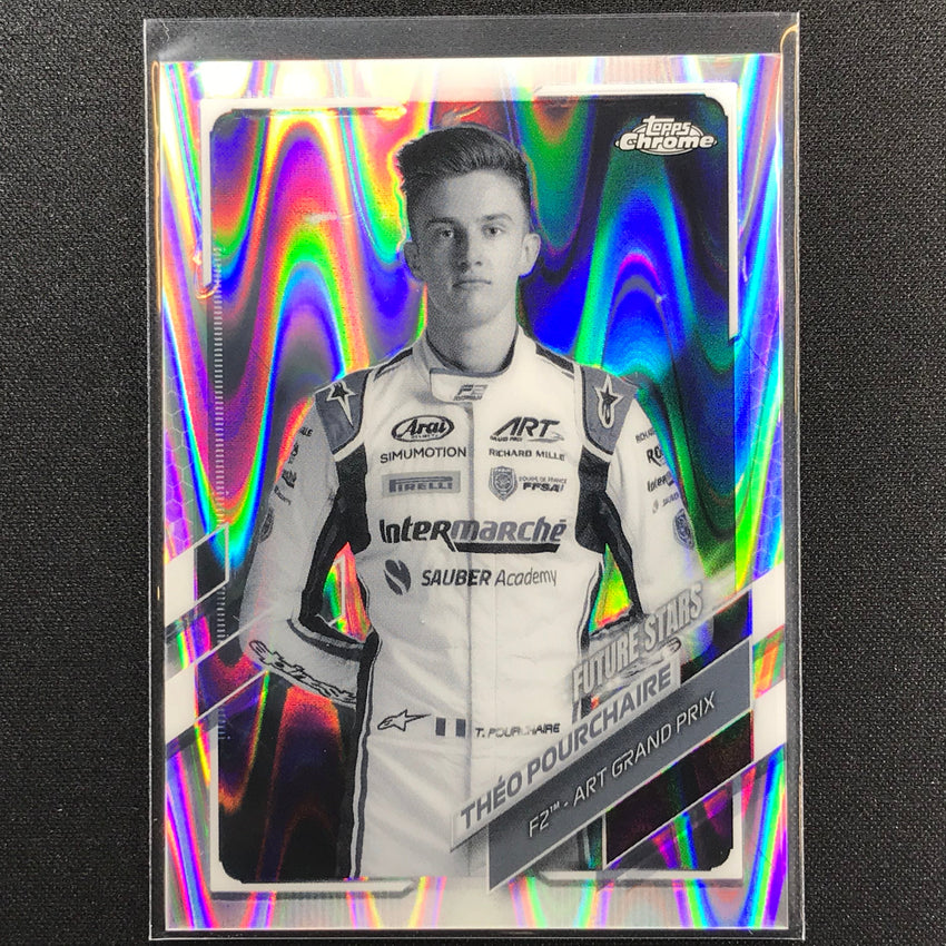 2021 Topps Chrome Theo Pourchaire F2 Racers Future Stars Bandw Raywave No 78