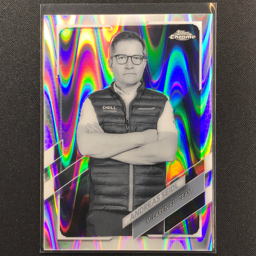2021 Topps Chrome Andreas Seidl F1 Crew Bandw Raywave No 86