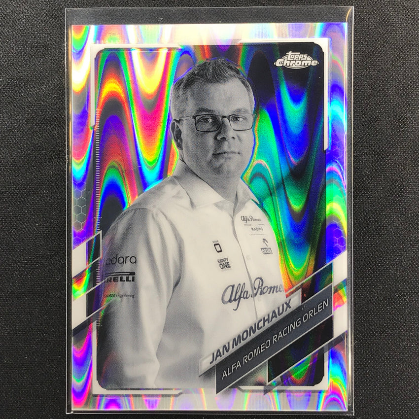 2021 Topps Chrome Jan Monchaux F1 Crew Bandw Raywave No 95